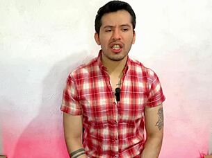 straight friend lets gay buddy suck his 23cm endowed cock, oral and big ass action.