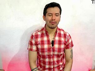 straight friend lets gay buddy suck his 23cm endowed cock, oral and big ass action.