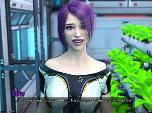 Stranded in space, I meet a shy emo girl in this 3D cartoon game.