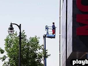 Perfect Brunette Alexandra Tyler Poses Outdoor Exposing Big Tits