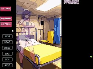 In the hentai game, busty nurses at the hospital give me a paizuri.