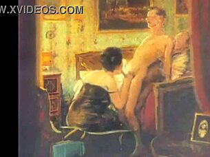 Vintage Erotic Drawings of Anime Cartoon Characters in Retro Antique Style