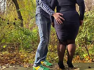 Curvy mother-in-law puts on stockings for me, showing her wet pussy