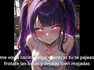 Shogun Raiden Part 2: Femdom JOI CEI in Spanish Anime