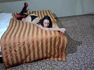 tied up in hotel with white ropes pov