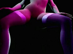 hot blonde dances striptease with music in 3d 😍