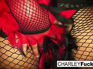 Charley Chase Wears Sexy Lingerie And Stockings!