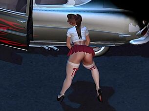 Hot rod dancer alexxa shakes her ass