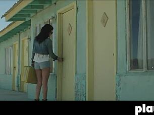 Perfect Brunette Alexandra Tyler Poses Outdoor Exposing Big Tits