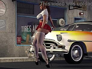 Hot rod dancer alexxa shakes her ass