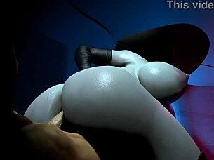 lady dimitrescu bounces her huge ass on a big fat cock in resident evil village hentai