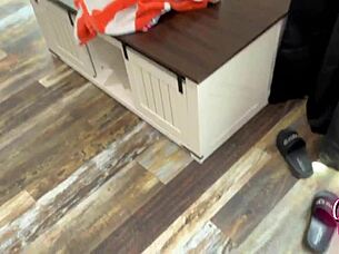 Stepmom caught while enjoying a skinny dip.