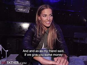 Italian girl cheats with huge cock in car, bent over, caught by angry boyfriend.