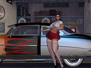 Hot rod dancer alexxa shakes her ass