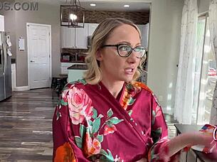 Stepmom caught while enjoying a skinny dip.