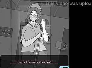 Teach me sex, MILF janitor