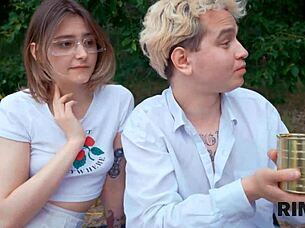 'Swap wives?' Mutual rimming and anal fuck in forest