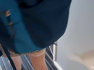 Hot MILF stepmom catches me spying in hotel shower 😏