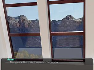 Master interacts with maid in casual anime cartoon setting