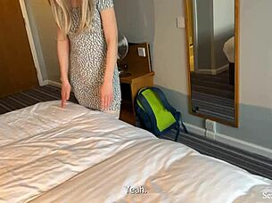 Hot MILF stepmom catches me spying in hotel shower 😏