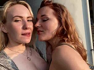 i was feeling playful outside with my classmate, enjoying the public park with her blonde hair shining in the sun