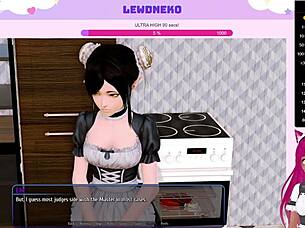 vtuber lewdneko starts playing harem hotel part 1 with maid and dating elements