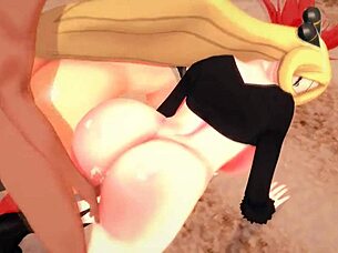 Pokemon Threesome With Flannery And Cynthia On Beach