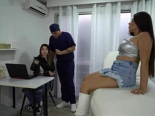 sara fucks her patient hard while the doctor isn't watching