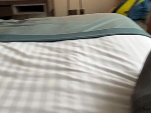 Coworker bed share turns into unexpected ass fuck