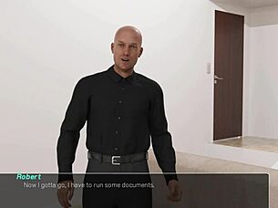 Master interacts with maid in casual anime cartoon setting