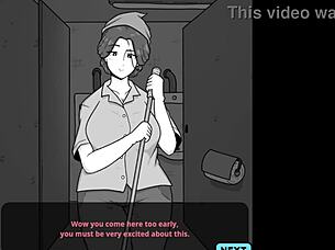 Teach me sex, MILF janitor