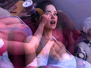 Stepsister watches movie with me in Santa County