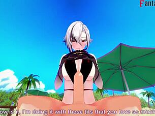 arlecchino fucks hard on the beach