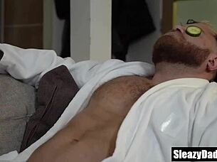 gay stepson gives stepdad a relaxing massage