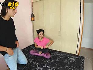 I Use My Gym Knowledge To Convince My Neighbor's Petite Slut To Fuck.