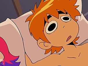 Scott Pilgrim fucks her hard in this horny hentai scene.