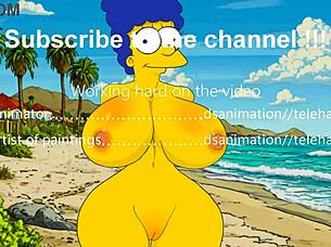 want to see marge on a nude beach in this simpsons parody?