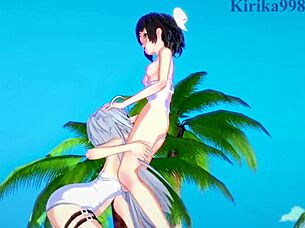 miku kohinata and laura bodewig, want to see your lesbian play in hentai?