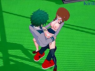 Ochako and Izuku have intense sex in My Hero Academia hentai