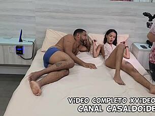 i feel so excited sharing this asian pornstar karolzinha in a hotel threesome, her tight pussy taking big black cock doggystyle with natural tits bouncing wildly