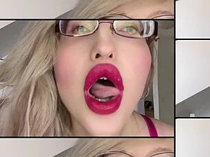 what's your secret obsession with those lips? huge tongue in lingerie?