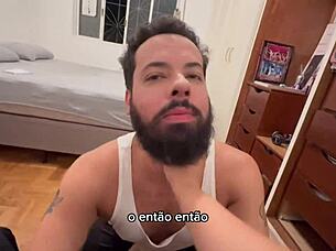 Bearded man, suck those cocks like a pro.