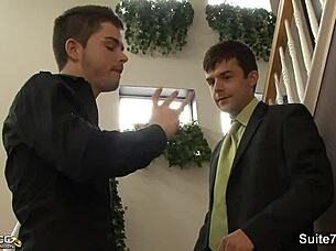 Naughty married guy gives blowjob to gay bride at wedding 😈