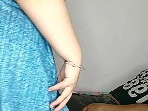 Stepmom catches stepson masturbating with her panties and they end up fucking roughly.