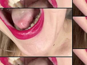 what's your secret obsession with those lips? huge tongue in lingerie?