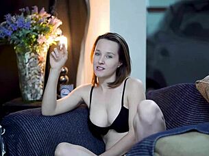 i watchs this sexy brunette smokin in black lingerie