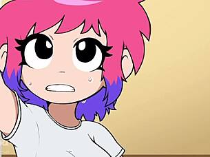 Scott Pilgrim fucks her hard in this horny hentai scene.