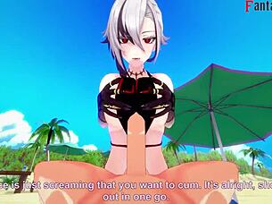 arlecchino fucks hard on the beach