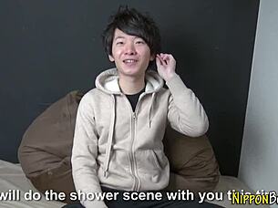 Asian Teen 18+ Twink Sucks and Strokes in Steamy Shower Scene