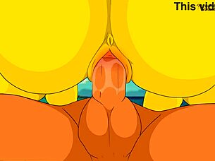 want to see marge on a nude beach in this simpsons parody?